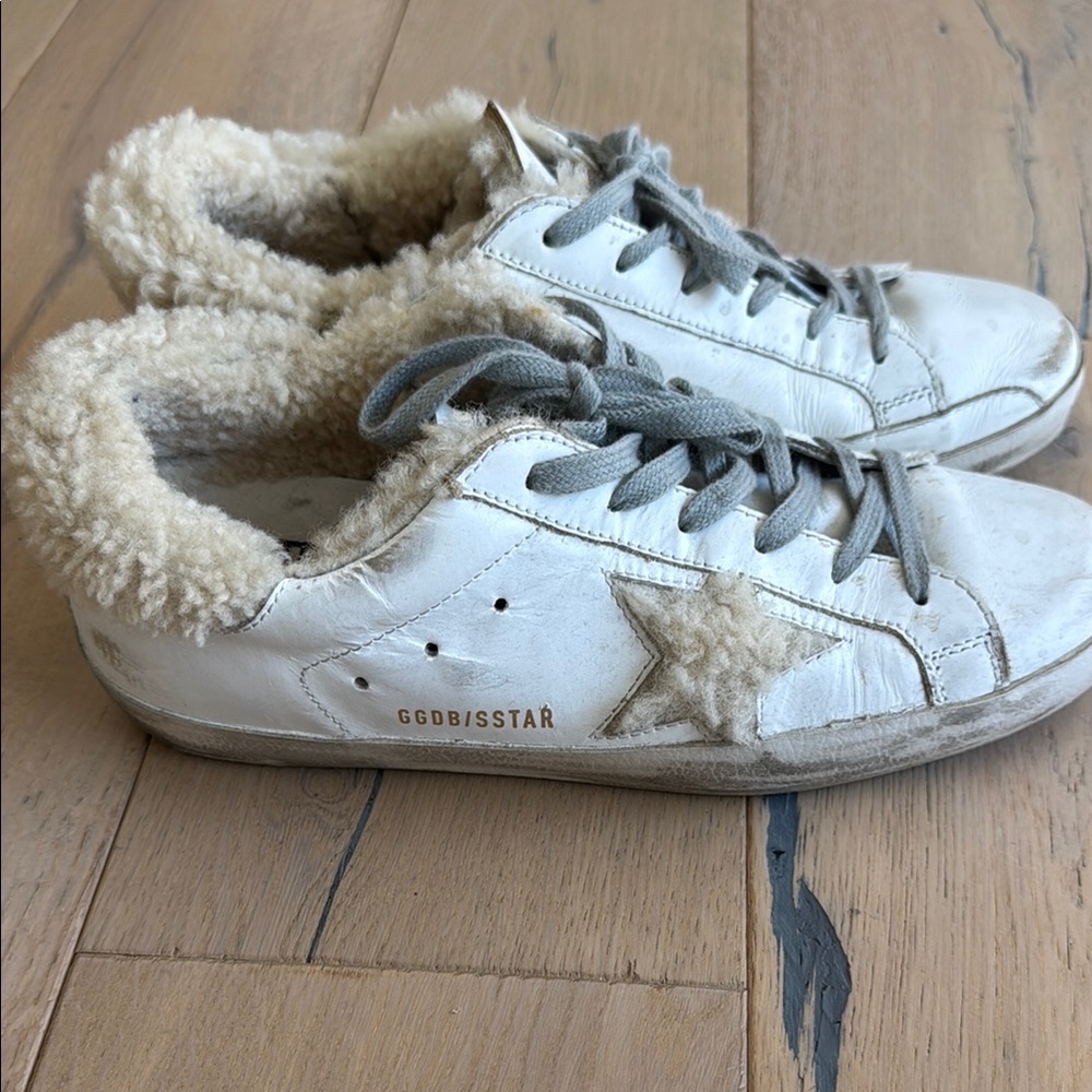 Golden Goose White Sneakers with Star Detail